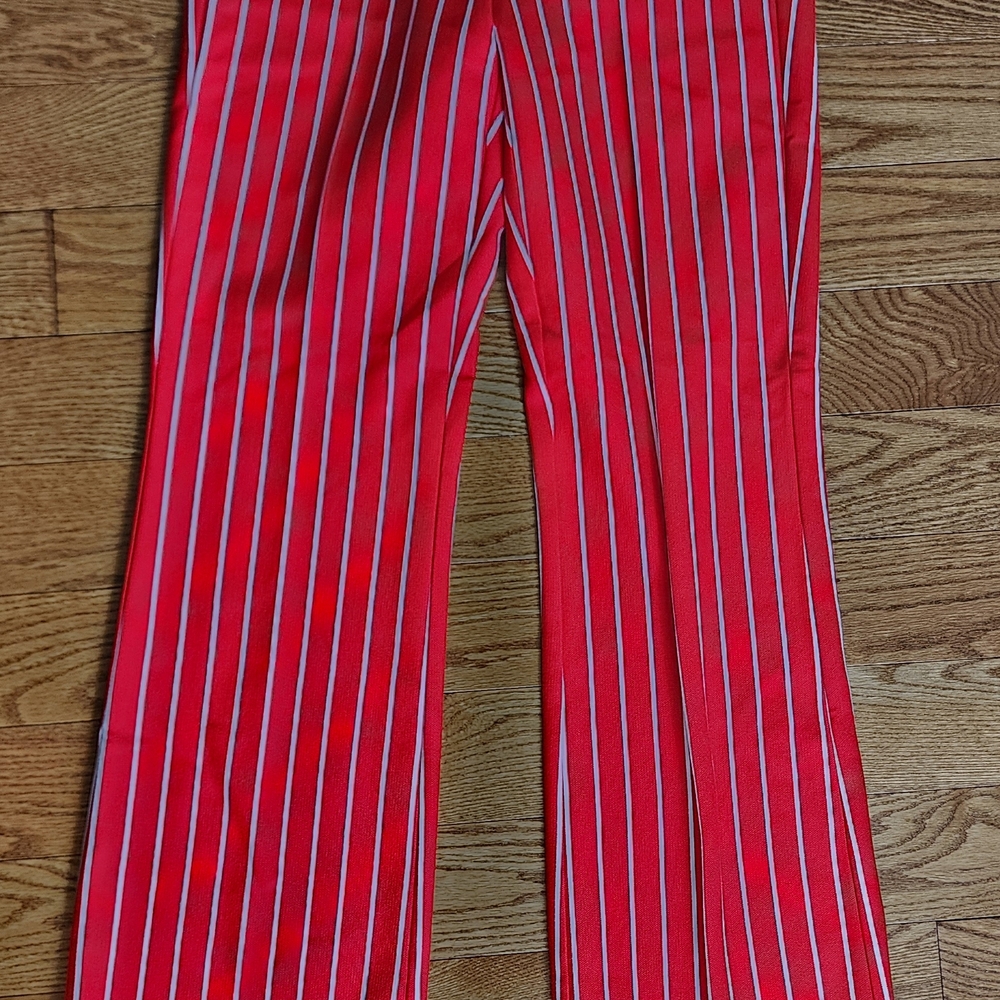 CAMBIO Vibrant Striped Red Women's Casual Pants